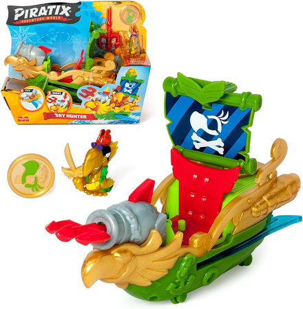 Piratix Sky Hunter Statek Piracki Papuga Kapitana Wingsa + Akcesoria