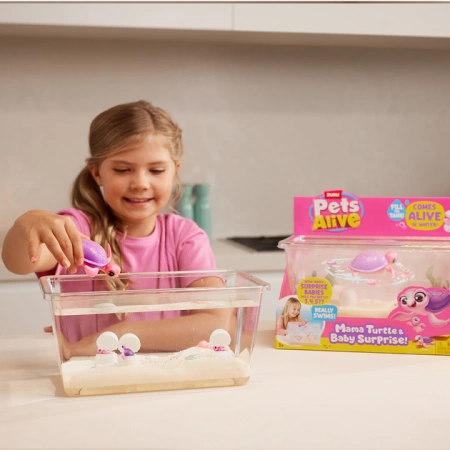 ZURU PETS ALIVE ZESTAW MAMA ŻÓŁW I MAŁE ŻÓWIKI W AKWARIUM