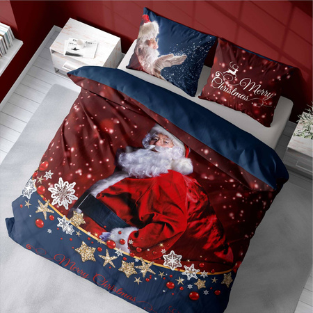 POŚCIEL ŚWIĄTECZNA ŚWIĘTA CZERWONA MIKOŁAJ 160X200