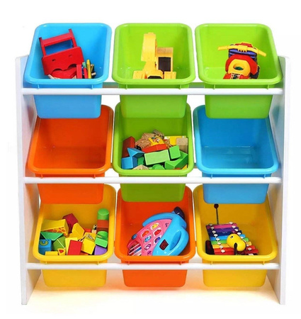REGAŁ KOLOROWY ORGANIZER POJEMNIKI ZABAWKI DZIECI