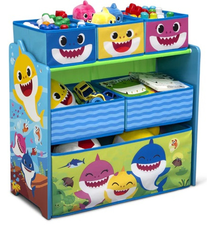 BABY SHARK REKIN RYBKI REGAŁ POJEMNIKI NA ZABAWKI DZIECI MEBEL ORGANIZER