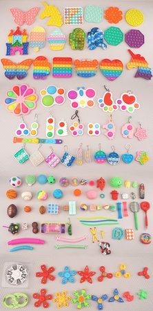 MYSTERY BOX ZESTAW FIDGET TOYS ANTYSTRESOWE POP IT