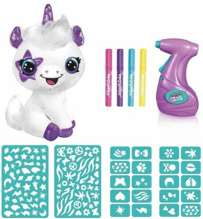 AIRBRUSH PLUSH JEDNOROŻEC POKOLORUJ PLUSZAKA PLUSZ MASKOTKA DO KOLOROWANIA