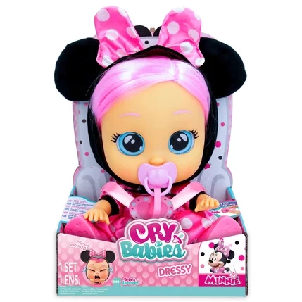 CRY BABIES LALKA MINNIE DRESSY PŁACZĄCY BOBAS WŁOSY