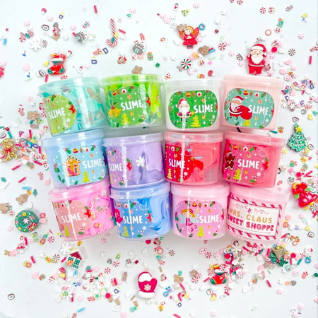 SLIME 12 SZT ŚWIĄTECZNY ZESTAW DLA DZIECI DIY KALENDARZ ŚWIĘTA OZDOBY