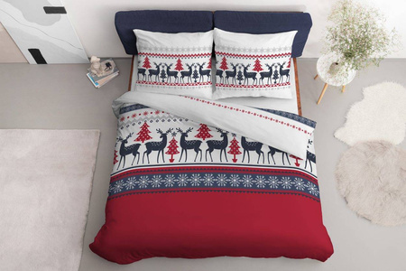 Pościel Świąteczna Święta Renifery Bawełna 160x200
