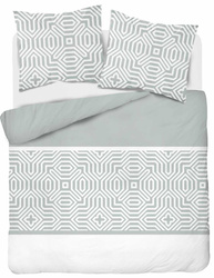 Pościel Bawełniana 220x200 Miętowa Geometria 5112 A Bawełna