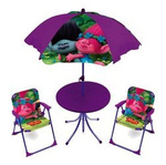 TROLLS TROLLE TROLL STOLIK Z PARASOLEM 2 KRZESŁA