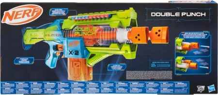 Pistolet Nerf Elite Wyrzutnia Double Punch Blaster 50 strzałek