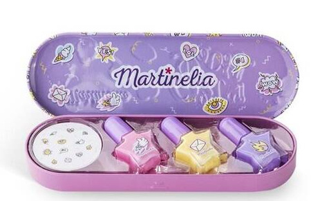 MARTINELIA ZESTAW LAKIERY DO PAZNOKCI OZDOBY PUDEŁKO DLA DZIECI