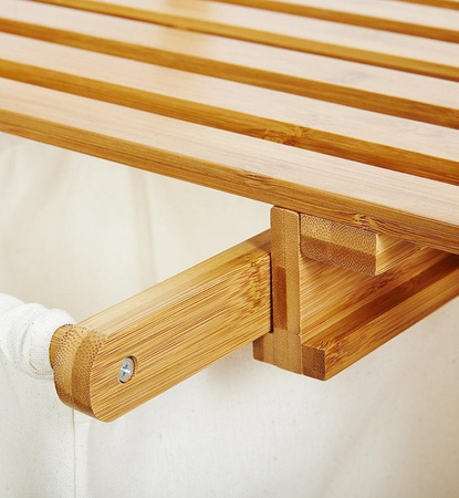 Kosz na pranie bambusowy 2-komorowy BAMBOO łazienka blielizna worki