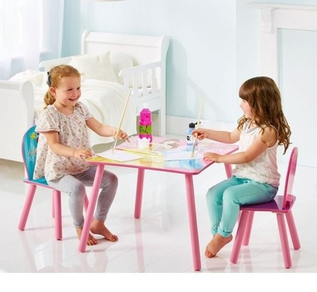 DISNEY PRINCESS KSIĘŻNICZKI STÓŁ STOLIK KRZESŁA