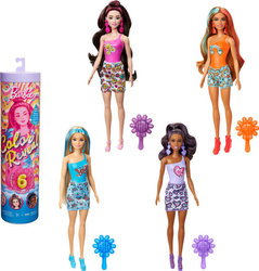 BARBIE COLOR REVEAL 6 LALKA KOLOROWE WZORY RETRO LATA 60 NIESPODZIANKI TUBA
