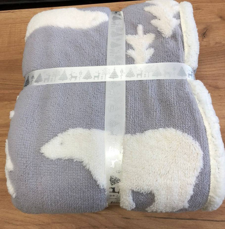 Święta Mikołaj Miś CIEPŁY KOC świąteczny Pled