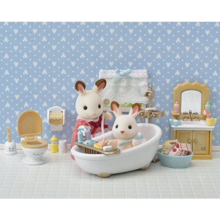 SYLVANIAN FAMILIES ŁAZIENKA W STYLU WIEJSKIM WANNA TOALETA ZESTAW