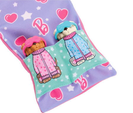 LALKA BARBIE PIŻAMA PARTY zestaw z lalką Barbie, 2 pieski + akcesoria