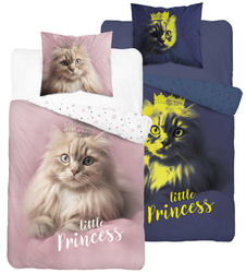 KOT KOTEK POŚCIEL ŚWIECĄCA W CIEMNOŚCI ŚWIECI DWUSTRONNA 140X200