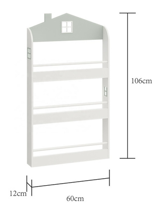 REGAŁ BIBLIOTECZKA ŚCIENNY DREWNIANY NA KSIĄŻKI DLA DZIECI BIURA PÓŁKA PÓŁKI