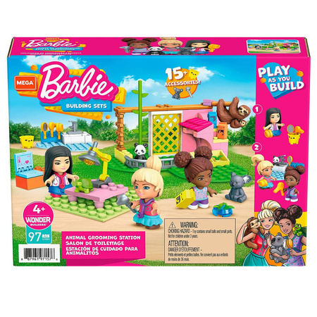 KLOCKI BARBIE MEGA BLOKS CONSTRUX SALON DLA ZWIERZĄT 97 EL GYH09