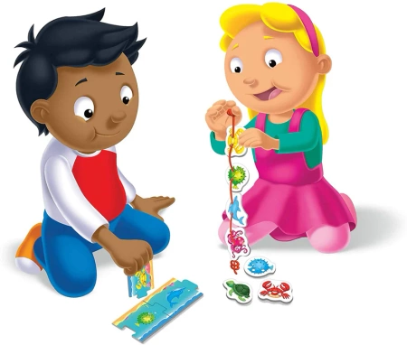 READY STEADY THREAD PUZZLE GRA EDUKACYJNA KREATYWNA MORSKIE STWORZENIA