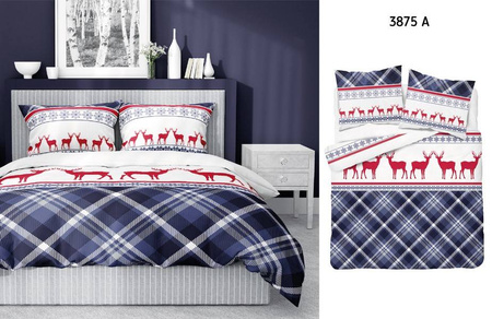 Pościel Świąteczna Święta Mikołaj Renifery 160x200