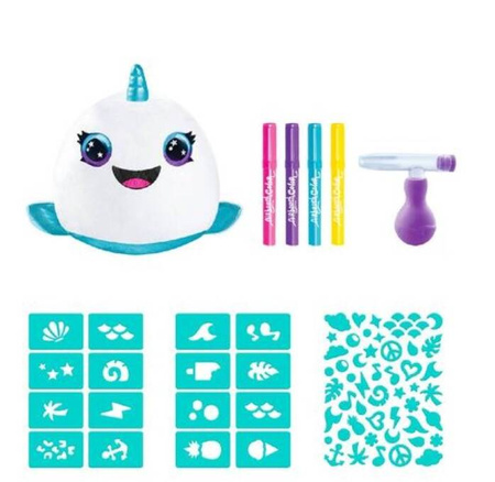 AIRBRUSH PLUSH NARWAL RYBKA SQUISHY POKOLORUJ PLUSZAKA PLUSZ MASKOTKA