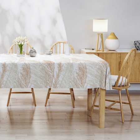 OBRUS NA STÓŁ BIAŁY ZŁOTY BOHO BAWEŁNA 110x160