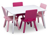 STOLIK BIAŁY STÓŁ 4 KRZESŁA DLA DZIECI DREWNIANY