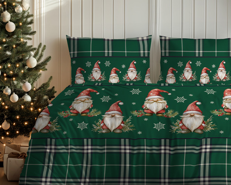 POŚCIEL ŚWIĄTECZNA ŚWIĘTA CZERWONA KRASNAL KRATA BAWEŁNA FLANELA 160X200