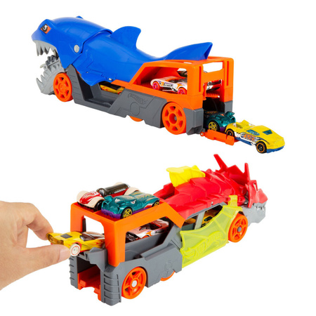 Tor Hot Wheels Transportery Rekin i Smok i 10 autek zestaw HNR38