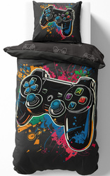 Pościel 140X200 z Padem dla Gracza Świecąca Kolorowy Pad Nowoczesny