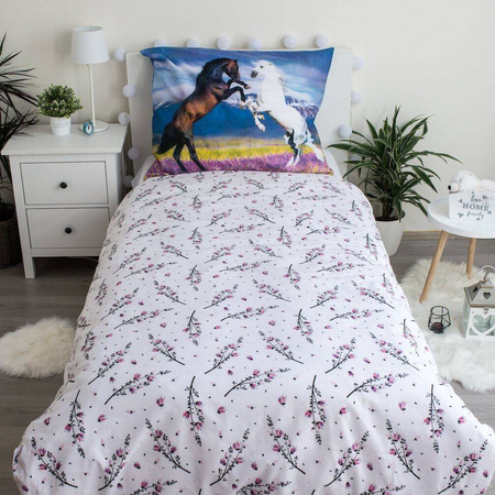 KOŃ KONIK KONIE POŚCIEL BAWEŁNA MŁODZIEŻOWA DZIECI 140X200