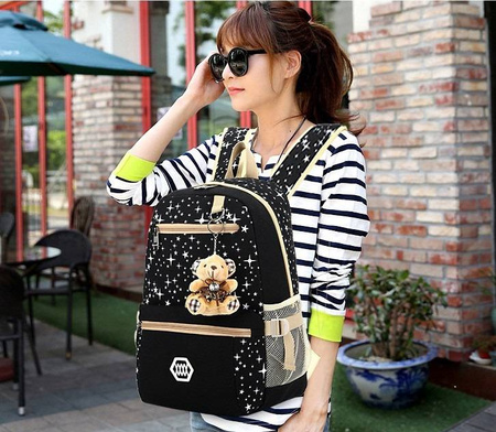 PLECAK SZKOLNY TORNISTER TORBA PIÓRNIK 3W1 BRELOK