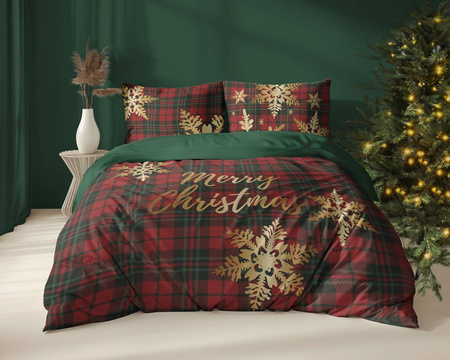 ŚWIĘTA ŚWIĄTECZNA POŚCIEL GWIAZDKI KRATKA CZERWONA BAWEŁNA SYPIALNI 220X200