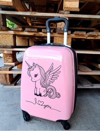 JEDNOROŻEC UNICORN WALIZKA NA KÓŁKACH KABINOWA DLA DZIECI PODRÓŻNA SAMOLOTU