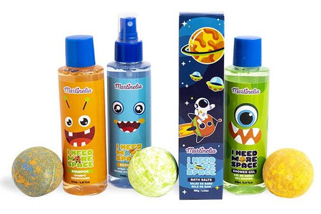 MARTINELIA KOSMOS DUŻY ZESTAW KOSMETYKI DO KĄPIELI DLA DZIECI KULE ŻEL