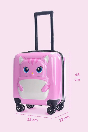 KOT KOTEK WALIZKA 3D DZIECIĘCA BAGAŻ SZYFR DLA DZIECI