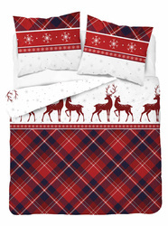 POŚCIEL ŚWIĄTECZNA ŚWIĘTA RENIFER BAWEŁNA FLANELOWA FLANELA 220X200