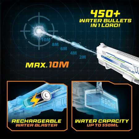 Hydro M.A.D. Wyrzutnia wodnych pocisków PISTOLET NA WODĘ DYNGUS ELEKTRYCZNY