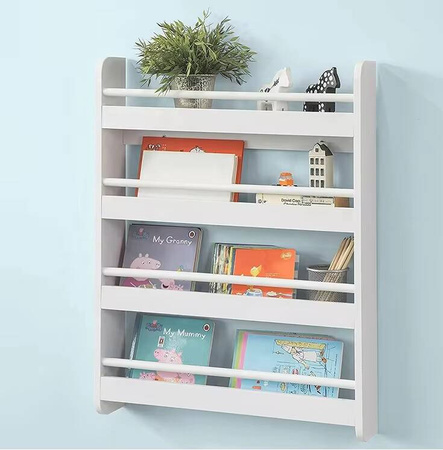 REGAŁ ŚCIENNY DREWNIANY NA KSIĄŻKI DLA DZIECI BIURA PÓŁKA PÓŁKI