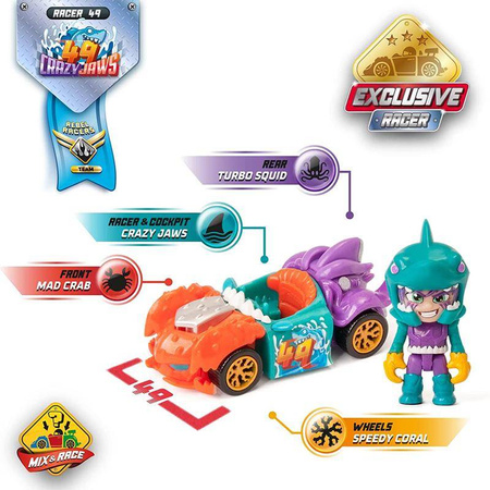 T-RACERS ZESTAW PIRATE SHARK ATTACK WYRZUTNIA AUTO