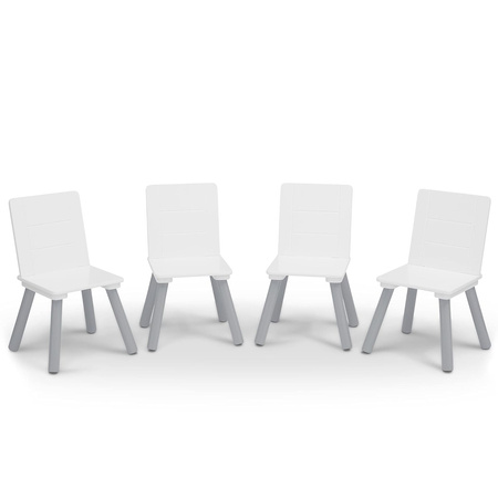 STOLIK SIWY SZARY BIAŁY STÓŁ 4 KRZESŁA KRZESEŁKA DLA DZIECI DREWNIANY