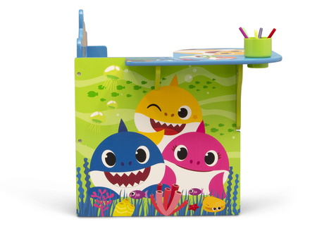 BABY SHARK BIURKO STOLIK SKRZYNIA REKIN DZIECI MEBLE KUBEK ORGANIZER