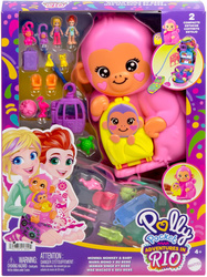 POLLY POCKET ZESTAW MAŁPKA MAŁPA KOMPAKTOWA KOLOROWA TOREBKA MINILALKI