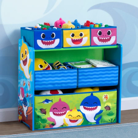 BABY SHARK REKIN RYBKI REGAŁ POJEMNIKI NA ZABAWKI DZIECI MEBEL ORGANIZER