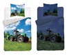 TRAKTOR WIEŚ POLE POŚCIEL ŚWIECĄCA W CIEMNOŚCI FLUO ŚWIECI DZIECI 160X200