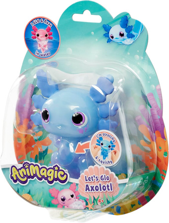 LET'S GLO AXOLOTL RYBKA RYBA NIEBIESKI PŁYWA ŚWIECĄCY ŚWIECI W WODZIE