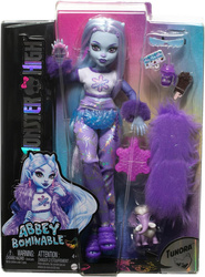 MONSTER HIGH ZESTAW LALKA ABBEY BOMINABLE 29 CM ZWIERZĄTKO MAMUT PLECAK AKC