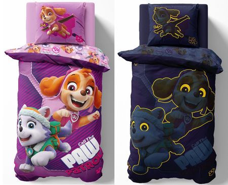 PSI PATROL SKYE PIESKI POŚCIEL ŚWIECĄCA W CIEMNOŚCI ŚWIECI 140x200