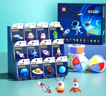 MASA PLASTYCZNA ZESTAW 12 SZTUK SUPER CLAY PIANKOLINA KOSMOS SENSO